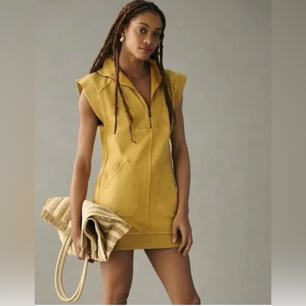 Daily Practice by Anthropologie Meru Zip-Front Midi Dress small NWT